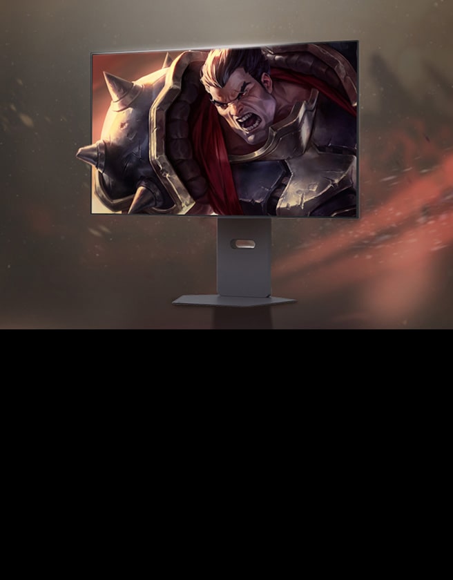 A warrior is shouting out of the UltraGea rmonitor