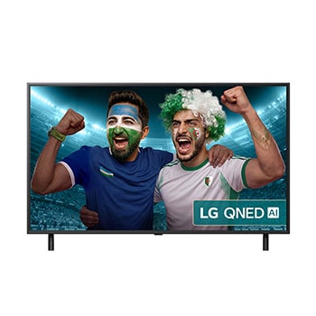 Front view of 50 inch LG QNED AI QNED80 4K Smart TV 2025 50QNED80A6A