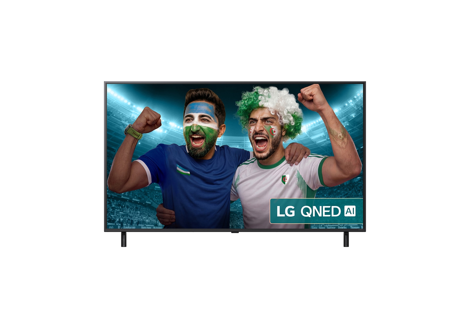 Front view of 55 inch LG QNED AI QNED80 4K Smart TV 2025 55QNED80A6A