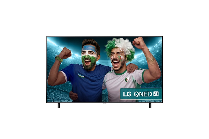 Front view of 65 inch LG QNED AI QNED80 4K Smart TV 2025 65QNED80A6A