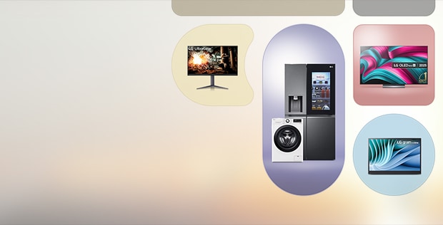 variety of lg products: monitor, washing machine, tv, +view portable monitor with free delivery promotion 