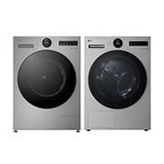 Front view of 13kg AI Direct Drive Washing Machine, Silver, F4X7013TSB