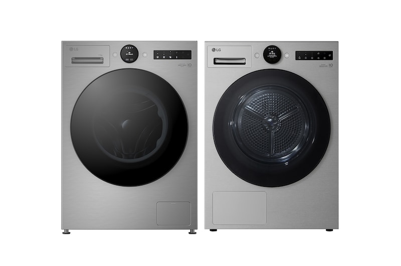 Front view of 13kg Washing Machine + 9kg Dryer, Silver F4X7013TSB.RHX7