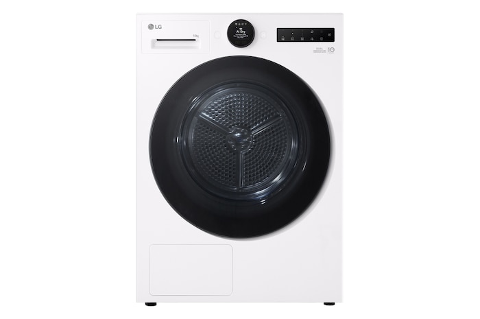 Front view of 10kg DUAL Inverter Heat Pump Dryer, White - RHX7010TWB