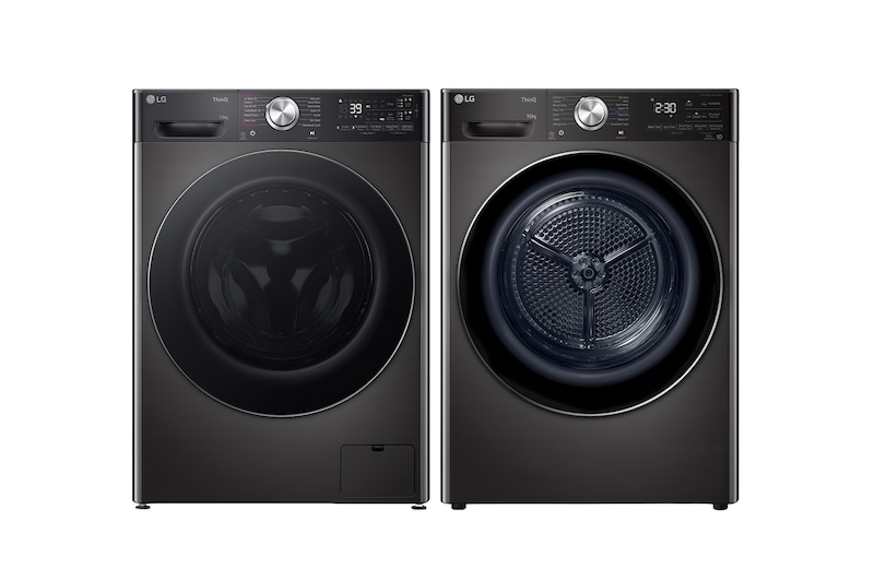 Front view of 13kg AI DD™ ezDispense™ Washing Machine + 10kg Dual Inverter Heat Pump™ Tumble Dryer Bundle F4Y913BCTA1.FDV11