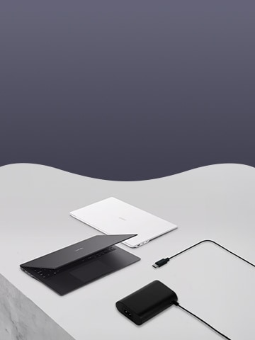 This is a picture of the LG gram and its accessory.