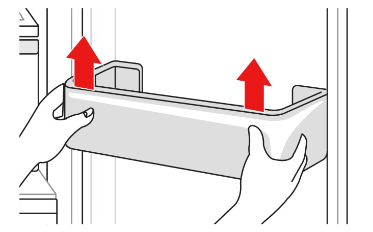 Hold both edges of the basket and remove it by lifting it upward