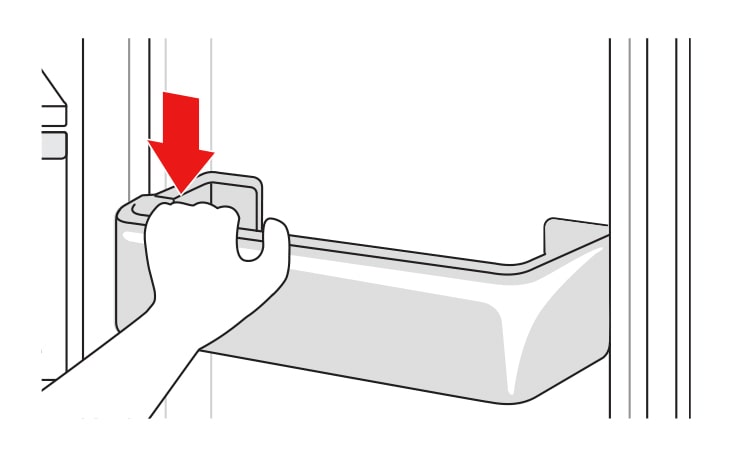 After assembling tap the door basket gently to fix it horizontally