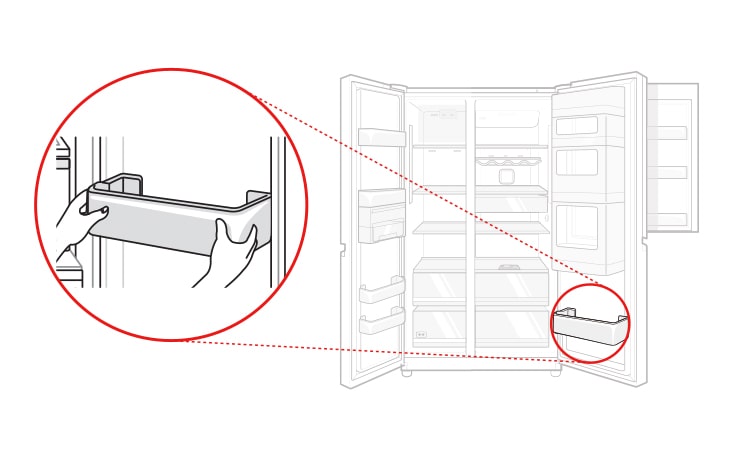 There's a basket at the bottom of the refrigerator