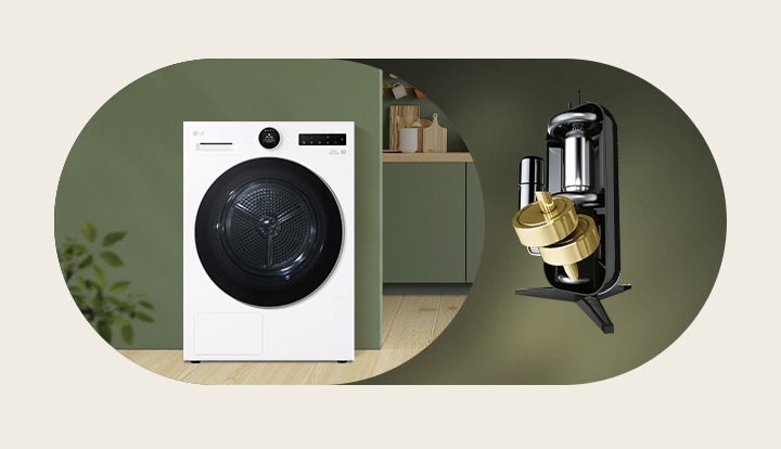 Image of LG dryer and AI DUAL Inverter