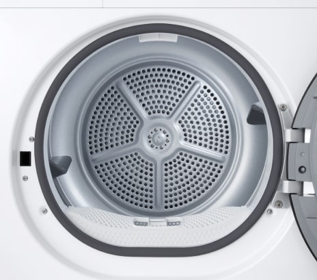 Close-up of the dry drum with the door open