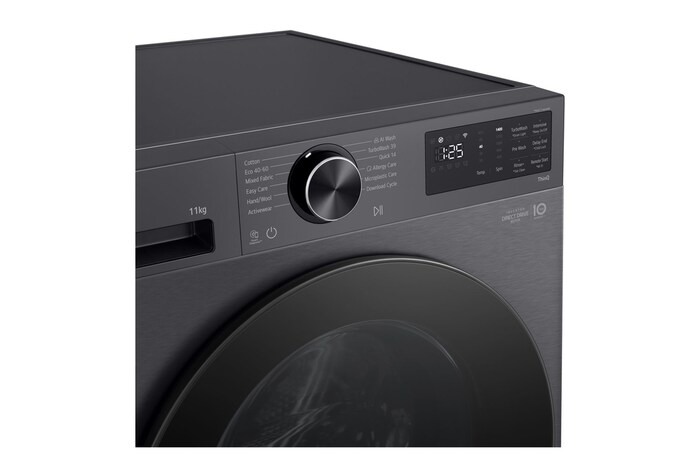 Detailed view of the stainless drum