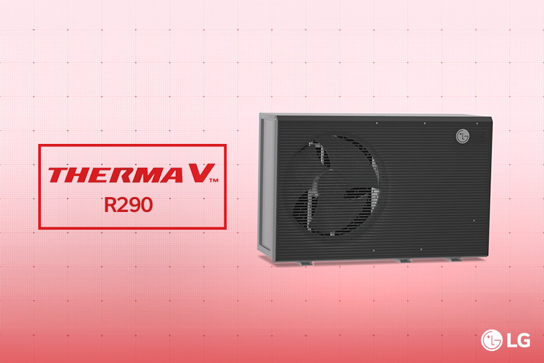 A close-up view of the Therma V R290 heat pump, emphasizing its innovative design and functionality for optimal climate control.