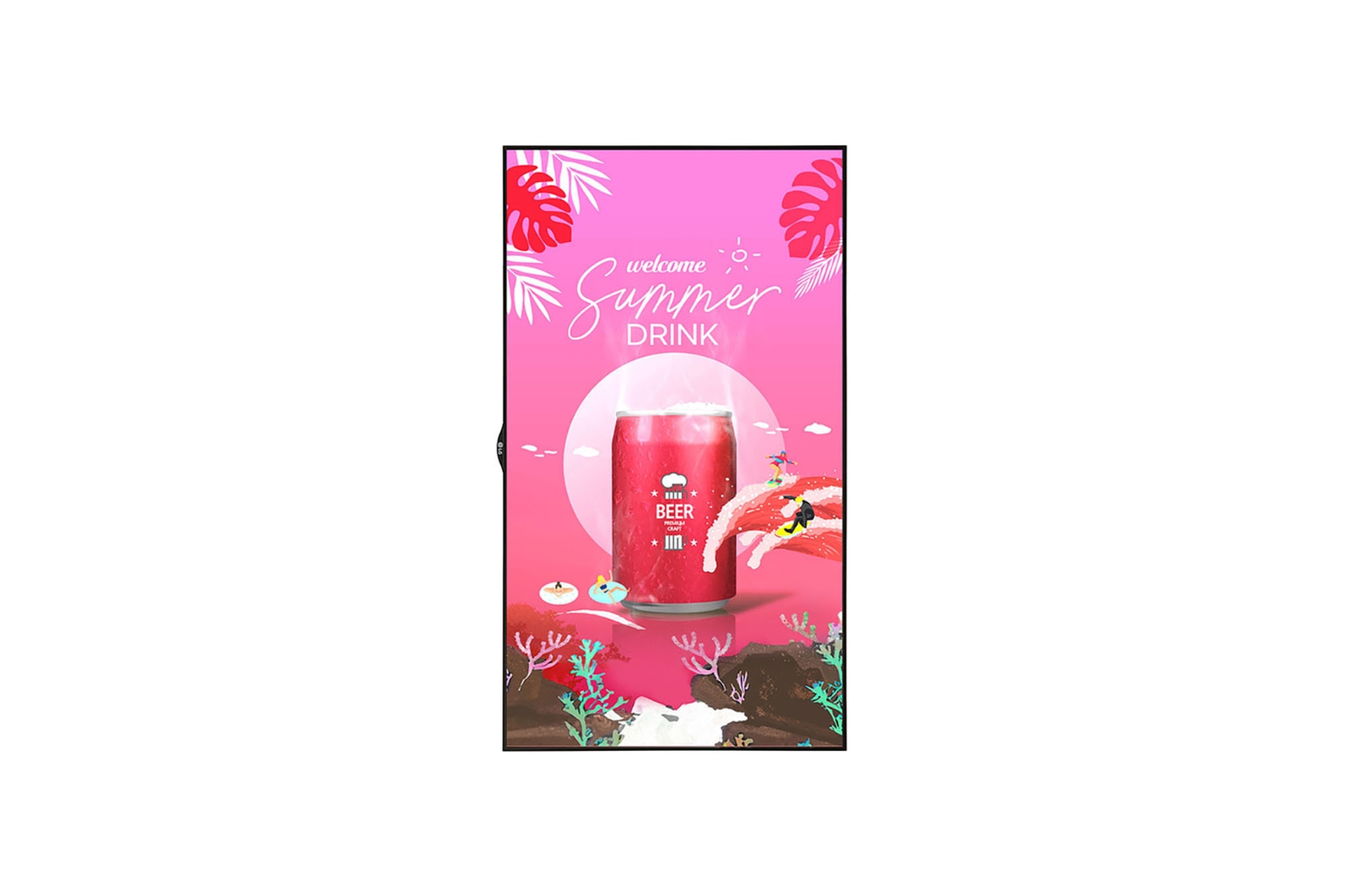 Front view of 55 inch Window Facing Digital Signage with High Brightness - 55XS4P-B