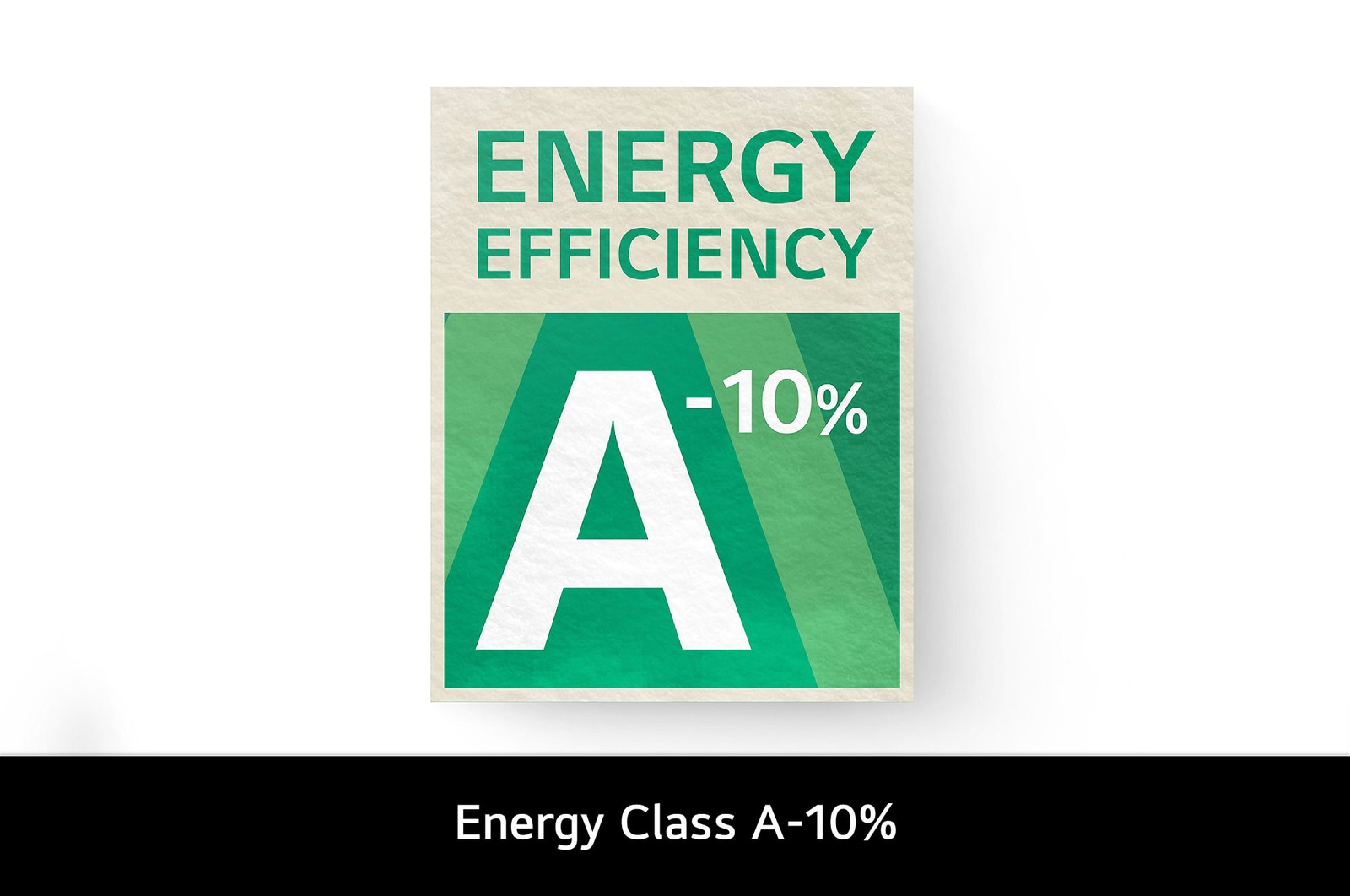 The official Energy Efficiency label for the LG F4Y513GBLN1 washing machine, showing its highly efficient A-10% rating.