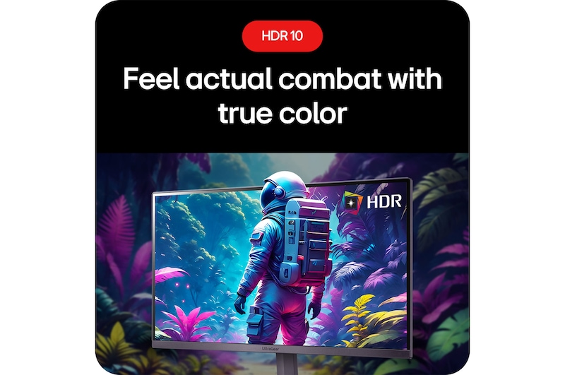 LG UltraGear Gaming Monitor 24GS50F, allowing users to feel actual combat with true color thanks to HDR 10 support.