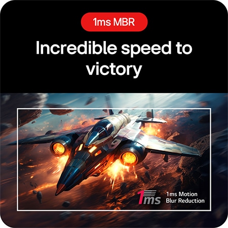 LG UltraGear Gaming Monitor 24GS50F, delivering incredible speed to victory through 1ms MBR (Motion Blur Reduction) technology.