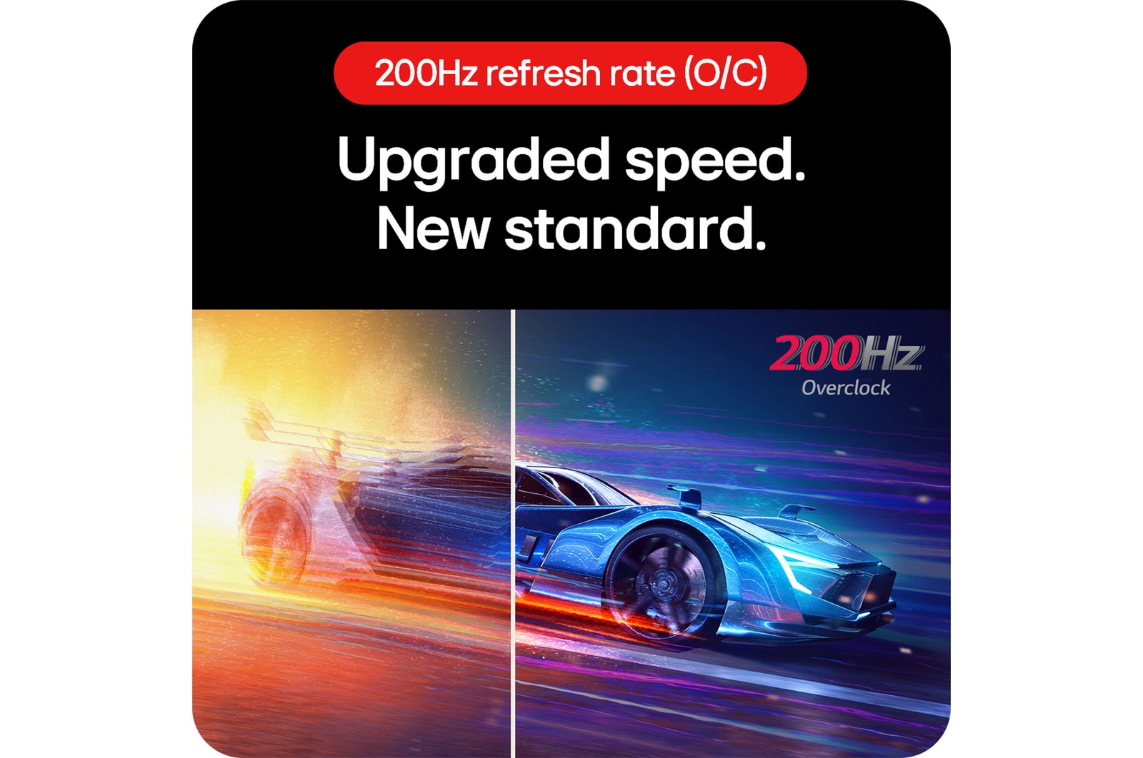 LG UltraGear Gaming Monitor 27GS75Q showcases higher speed and a new standard with its 200 Hz Overclock (O/C) refresh rate.