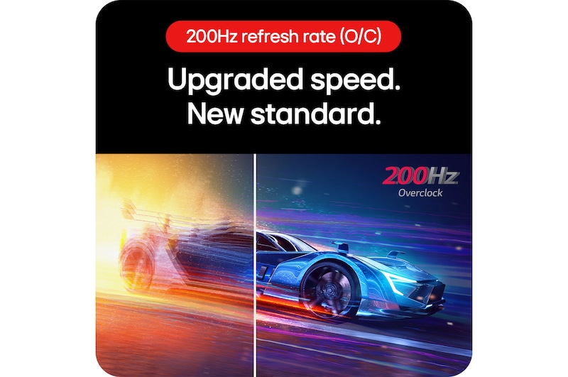 LG UltraGear Gaming Monitor 27GS75Q showcases higher speed and a new standard with its 200 Hz Overclock (O/C) refresh rate.
