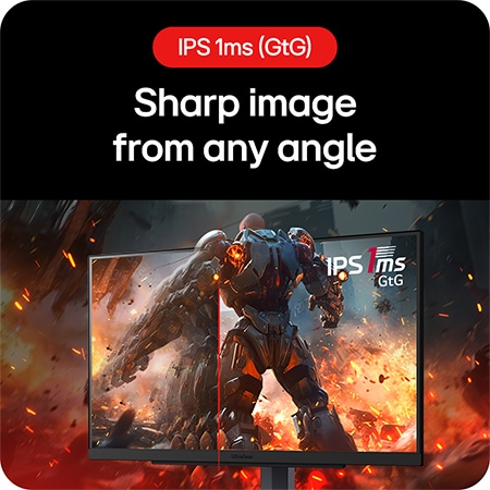 LG UltraGear Gaming Monitor 27GS75Q ensures a sharp image from every viewing angle thanks to IPS 1ms (GtG) technology.