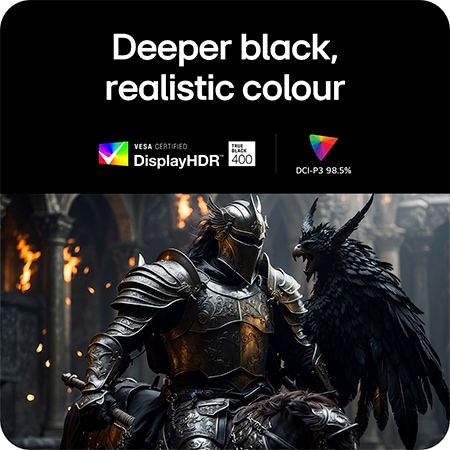 LG Monitor 34GX90SA delivers deeper black and realistic color via VESA DisplayHDR™ 400 (True Black) certification and 98.5% DCI-P3 color gamut.