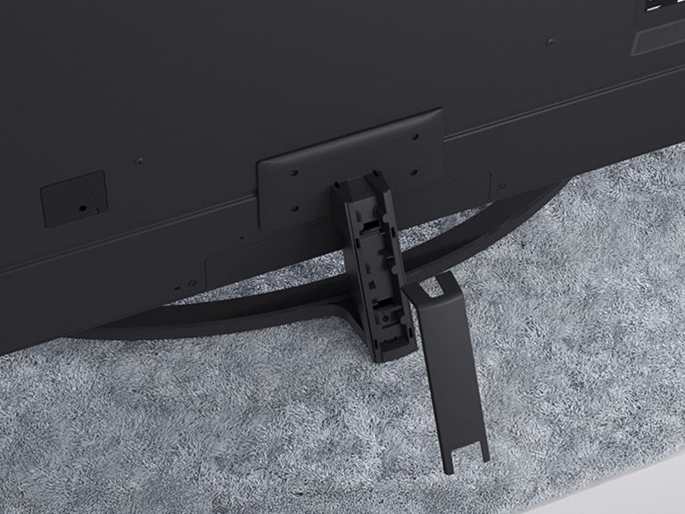 Step-by-step video guide showing how to attach the stand to the LG NanoCell AI NANO81 4K Smart TV.
