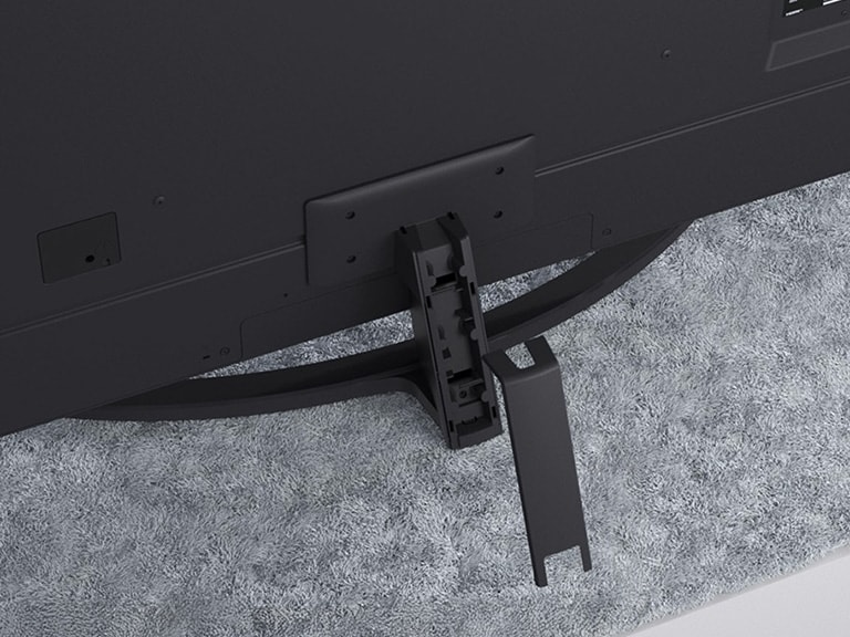 Step-by-step video guide showing how to attach the stand to the LG NanoCell AI NANO81 4K Smart TV.