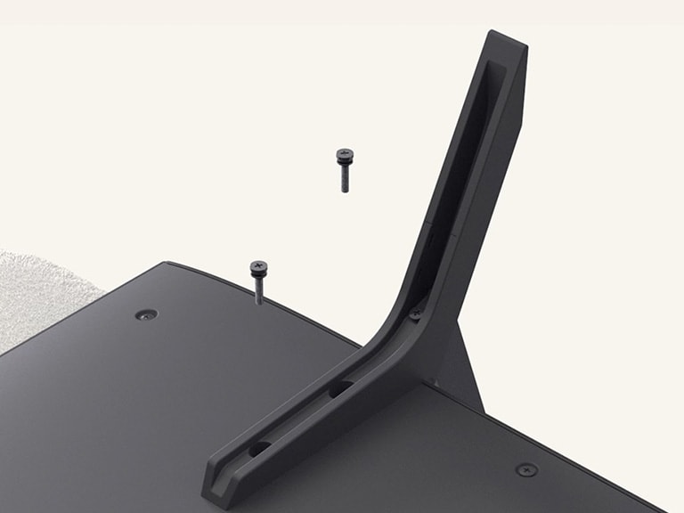 Video guide showing how to securely set up the LG QNED AI QNED8E 4K Smart TV with the supplied stand.