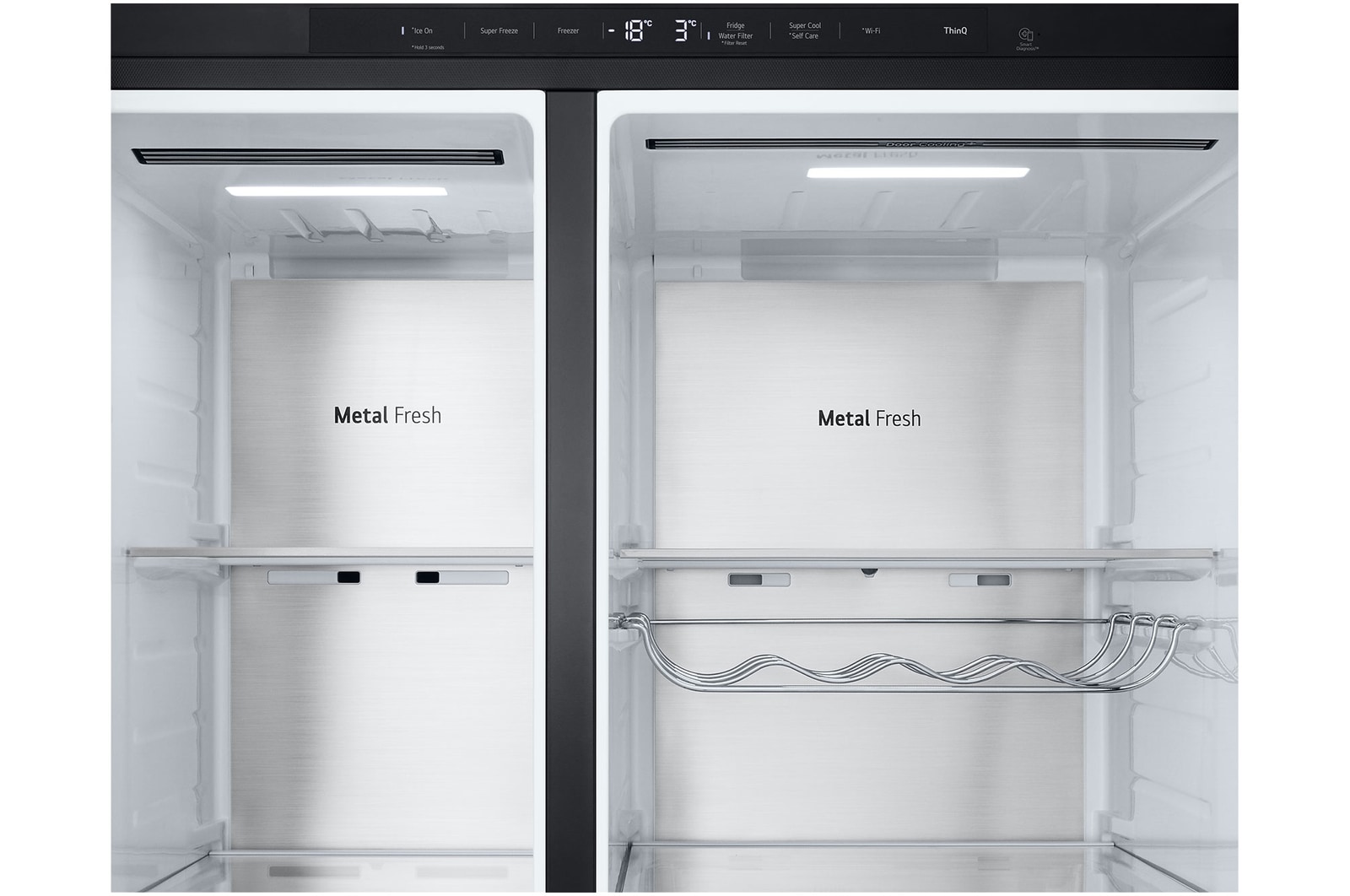 front view with top door open