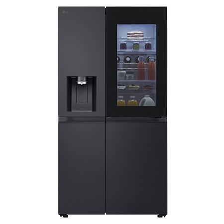 LG 628L InstaView™ SideBySide Refrigerator, Essence Black Steel GSXE90EVAD