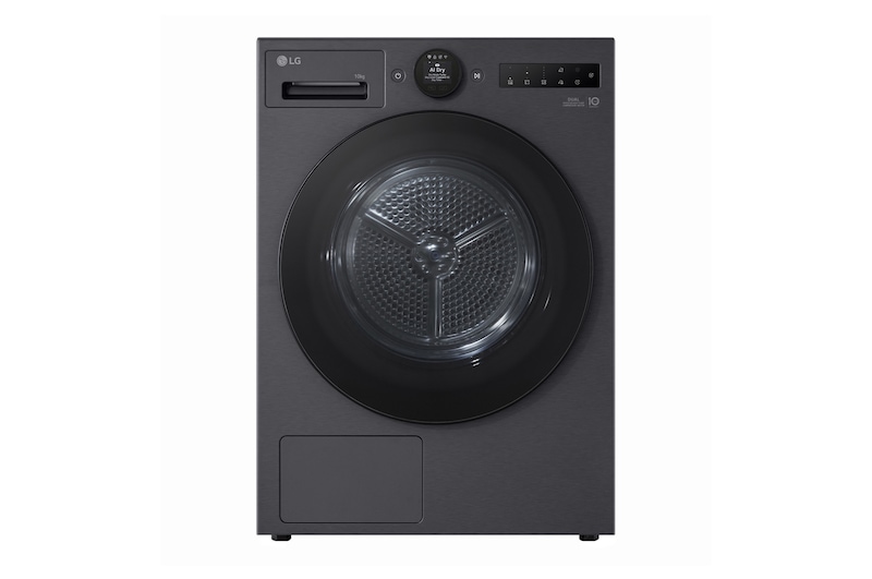 Front view of 10kg DUAL Inverter Heat Pump™ Dryer, Black RHX7010TBB