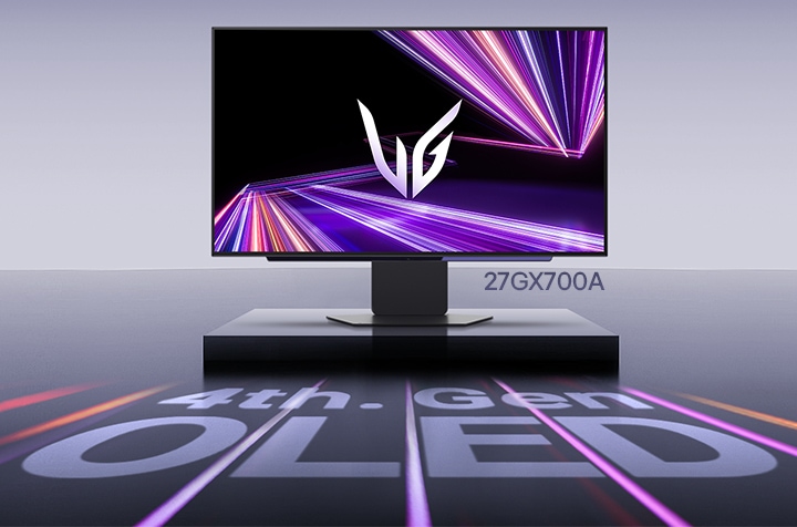 Vorderansicht des UltraGear™ OLED 27GX700A Gaming-Monitors
