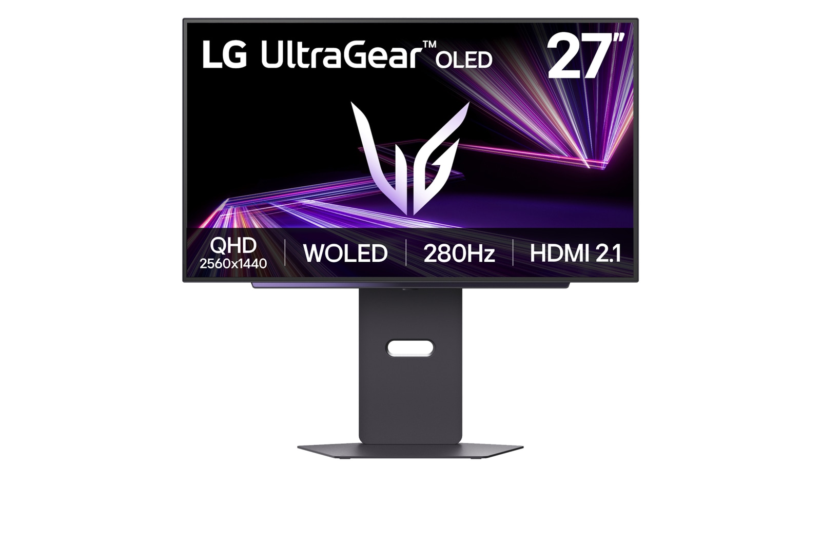 Vorderseite von 27 Zoll LG UltraGear™ OLED 280 Hz QHD Gaming Monitor│27GX700A der 4. Generation mit VESA DisplayHDR™ True Black 500 27GX700A-B