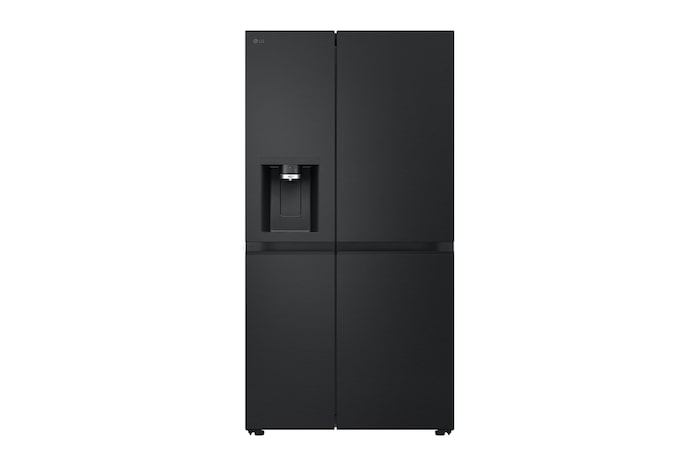 Front view of 628L NatureFRESH Side-By-Side Refrigerator Essence Black Steel (GSLE81EPBC)