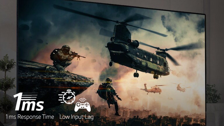 Closeup of player holding a racing wheel playing a racing game on a TV screen