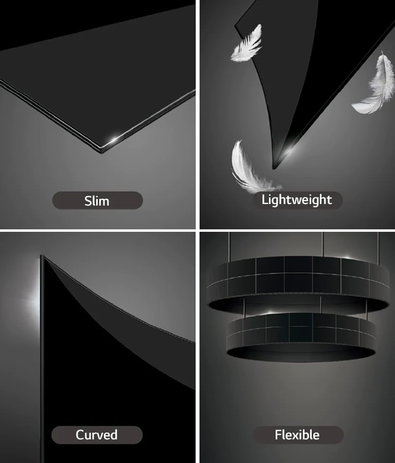 A screen of LG OLED Signage is slim, light, and flexible.