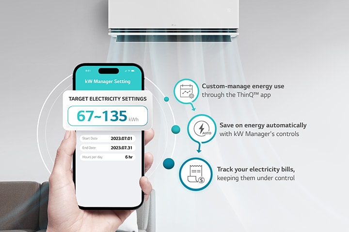 The air conditioner consumption energy can be used within the pre-populated target setting amount.