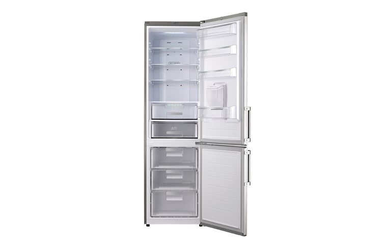 LG Stylish Brushed Steel Fridge Freezer with Water Dispenser, GB5240AVAW