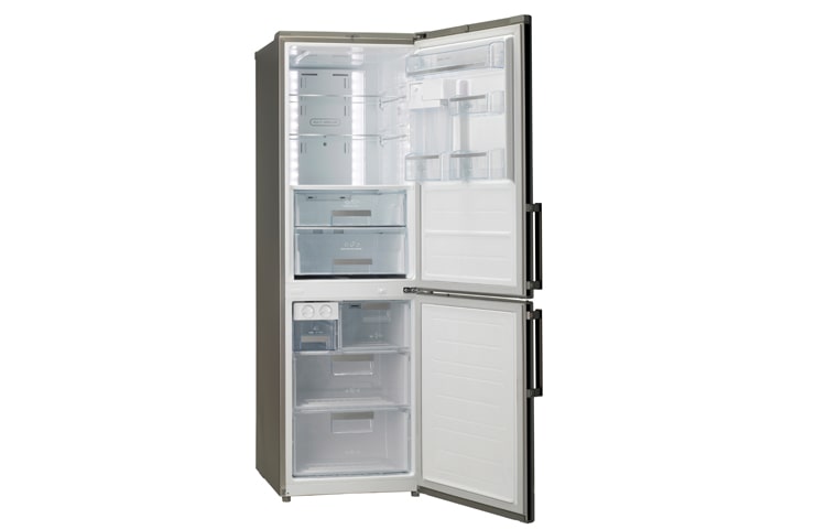 LG Frireedge Fzer in Black and Brushed Steel with Water Dispenser and LG's Linear Compressor., GB7138A2VZ1