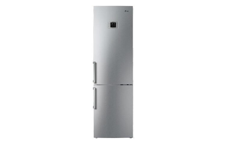 Front view of Fridge Freezer in Brushed Steel with Linear Compressor GB7143AESF