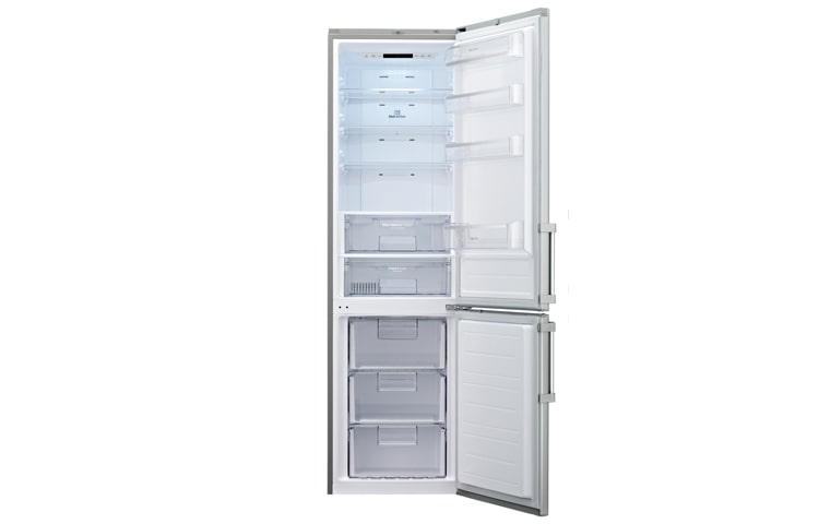 LG Premium Steel Combi Fridge Freezer, GBB530NSCFE