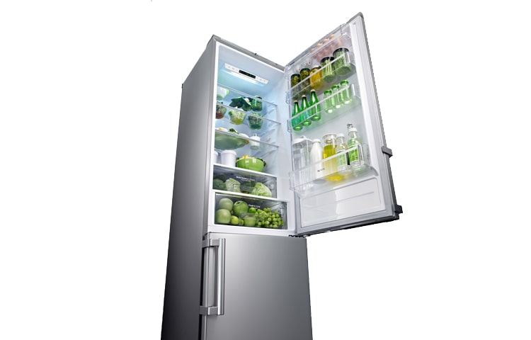 LG Premium Steel Combi Fridge Freezer, GBB530NSCFE