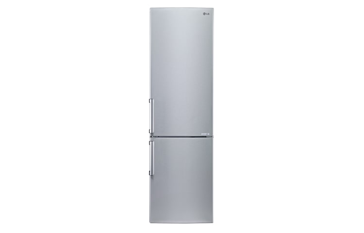 LG Freestanding Premium Steel Combi Fridge Freezer, GBB530NSCPB