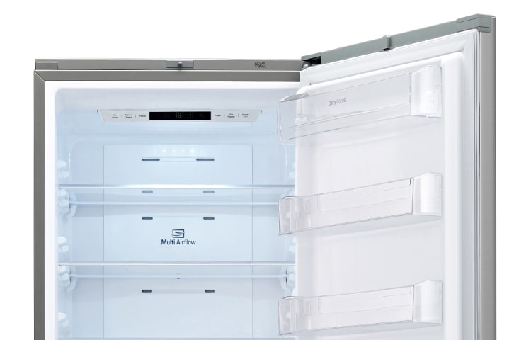 LG Shiny Steel Combi Fridge Freezer, GBB530PZCFB