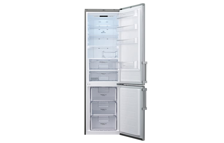 LG SHINY STEEL COMBI FRIDGE FREEZER, GBB530VMCQE