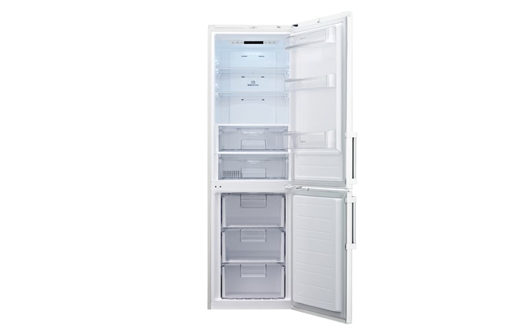 LG Freestanding Premium Steel Combi Fridge Freezer, GBB539NSCPB