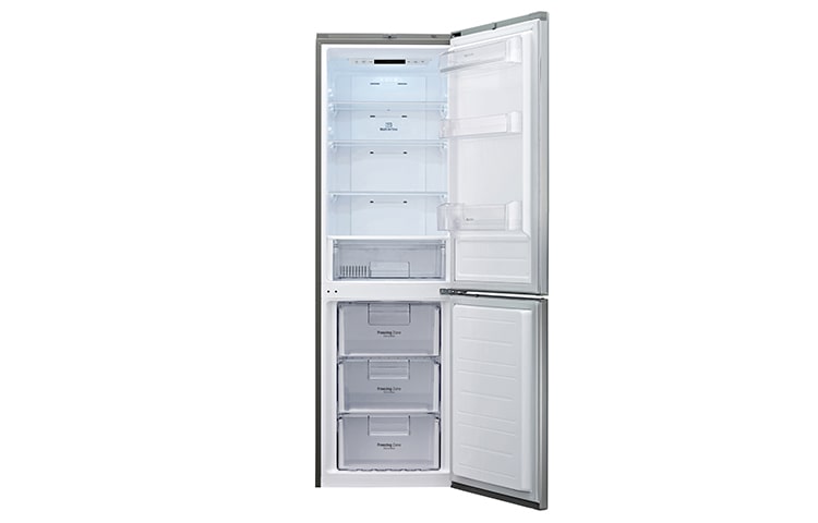 LG A+ ENERGY RATED Shiny Steel COMBI FRIDGE FREEZER, GBB539PZCWS