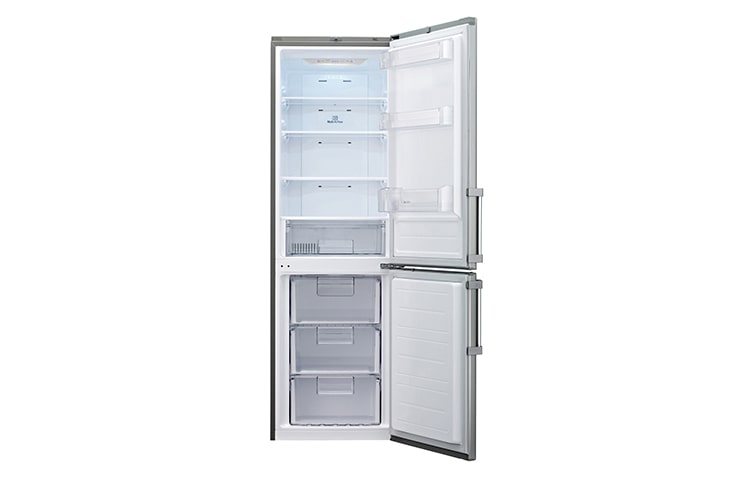 LG Shiny Steel Combi Fridge Freezer, GBB539PZHWB