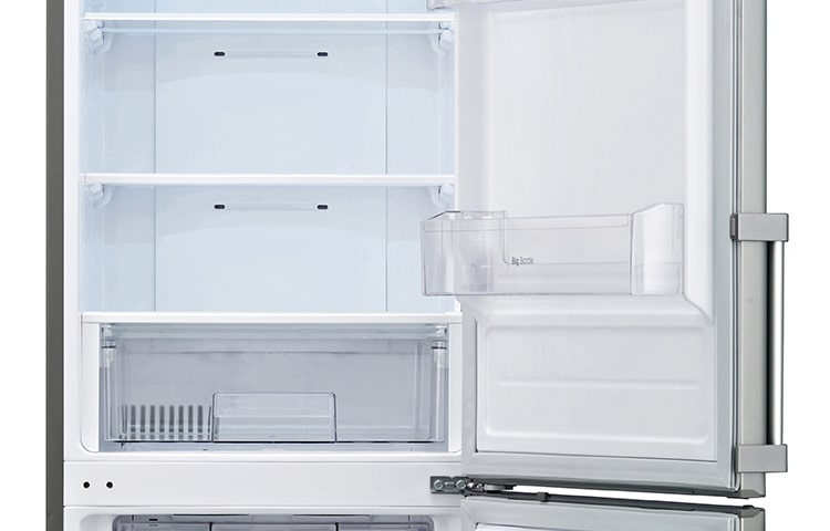 LG Shiny Steel Combi Fridge Freezer, GBB539PZHWB