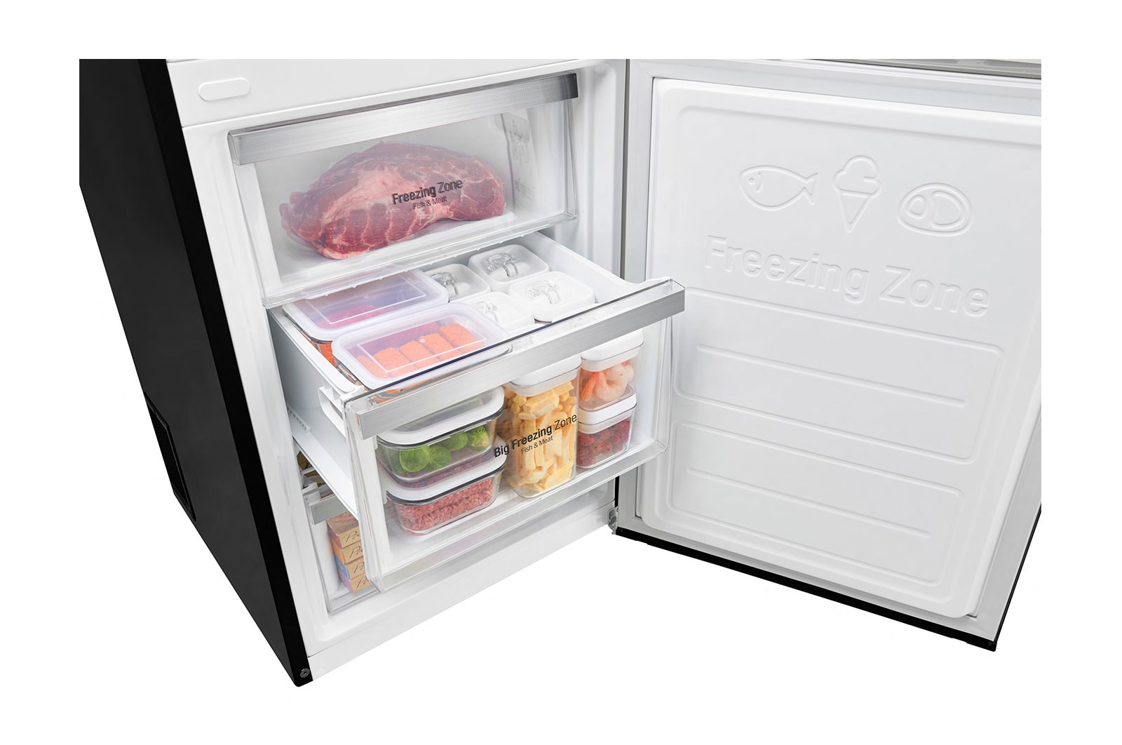 LG GBB60MCGFS Smart 70/30 Fridge Freezer - Matte Black, GBB60MCGFS